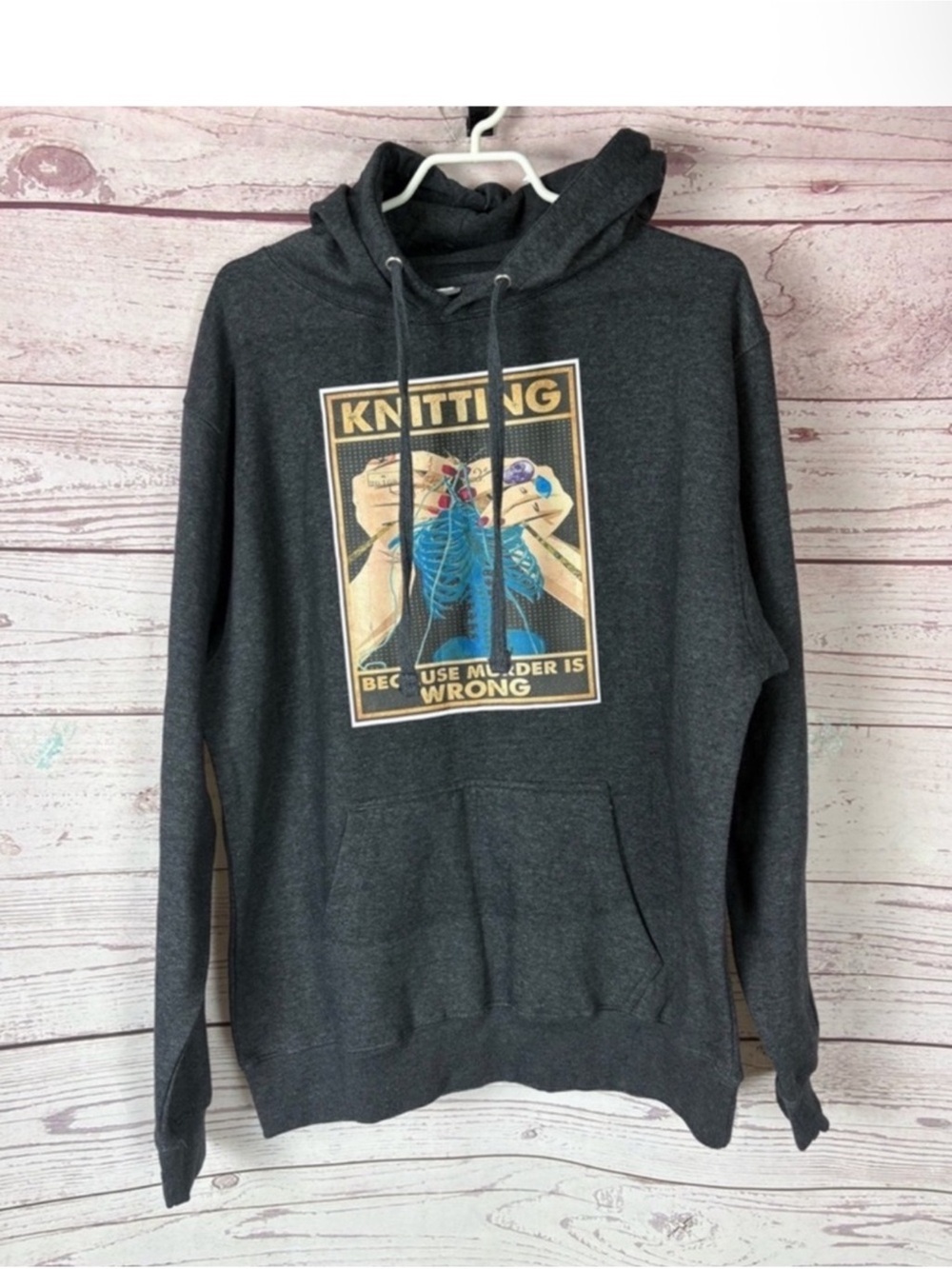 Knitting Because Murder is Wrong Sweater Graphic Hoodie